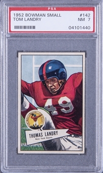 1952 Bowman Small Football #142 Tom Landry – PSA NM 7